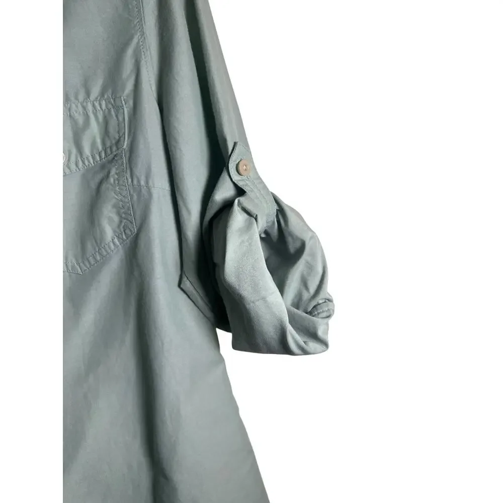 Patagonia Women's 6 Soft River Rock Green Long-Sleeve Self-Guided Sun Shirt